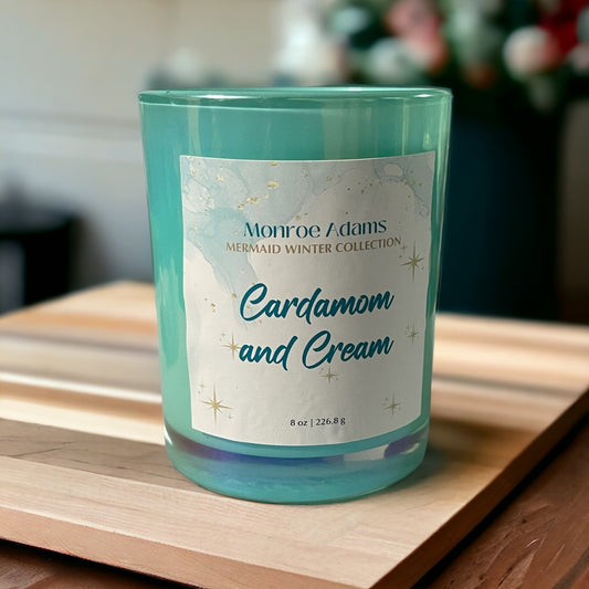 Cardamom and Cream 8 oz Candle - Mermaid Winter Collection