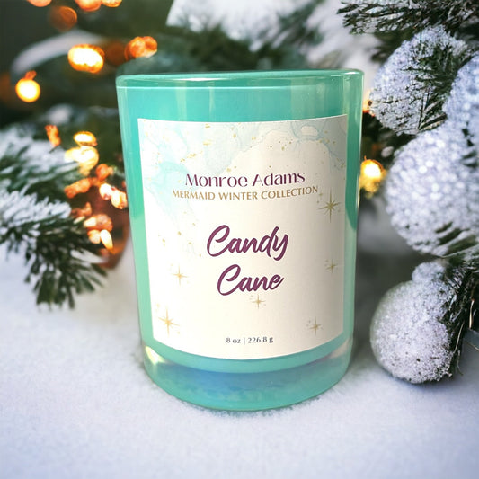 Candy Cane 8 oz Candle - Mermaid Winter Collection